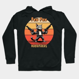 Pew Pew Madafakas - Vintage Crazy Cat Hoodie